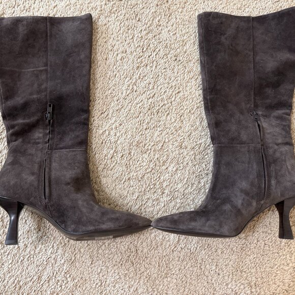 Madewell The Justine Knee High Boots - Suede Brown - 7.5 / 37.5 - Picture 2 of 6